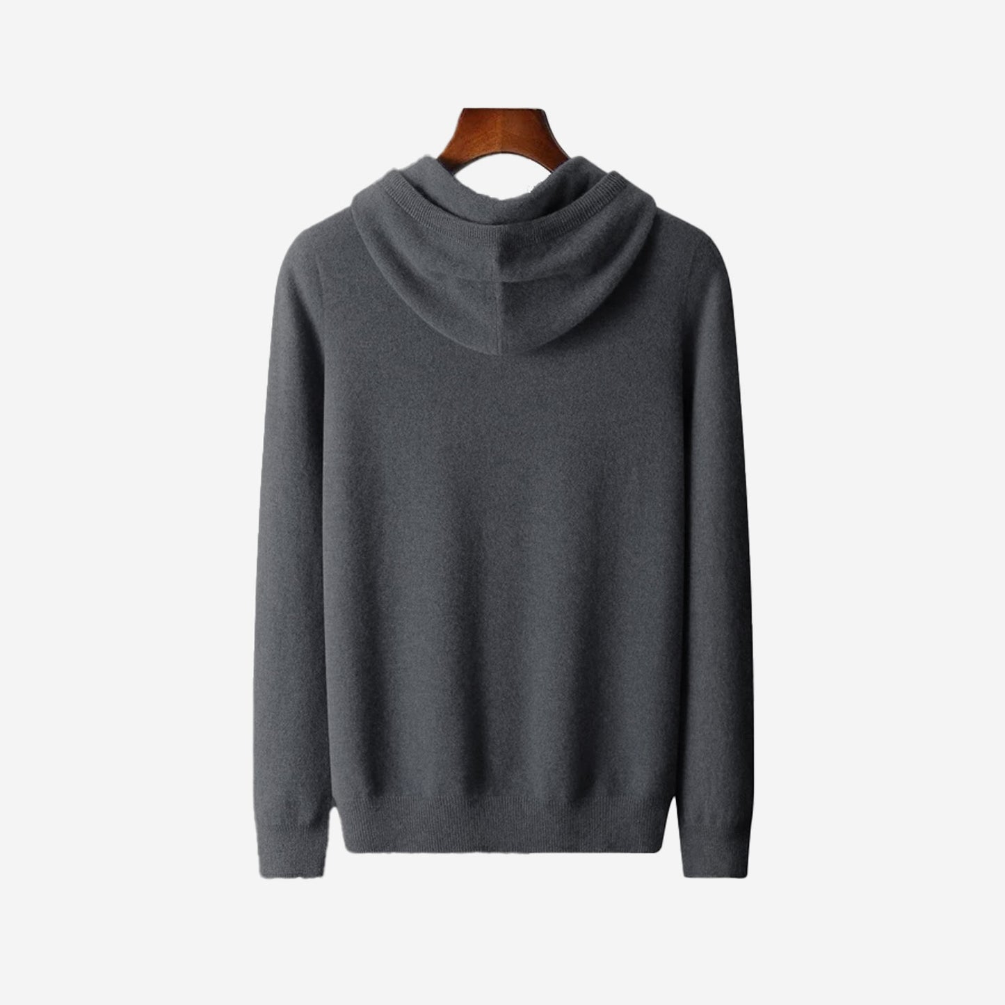 MÖRKGRÅ MERINOULL HOODIE