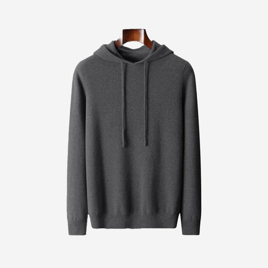 MÖRKGRÅ MERINOULL HOODIE