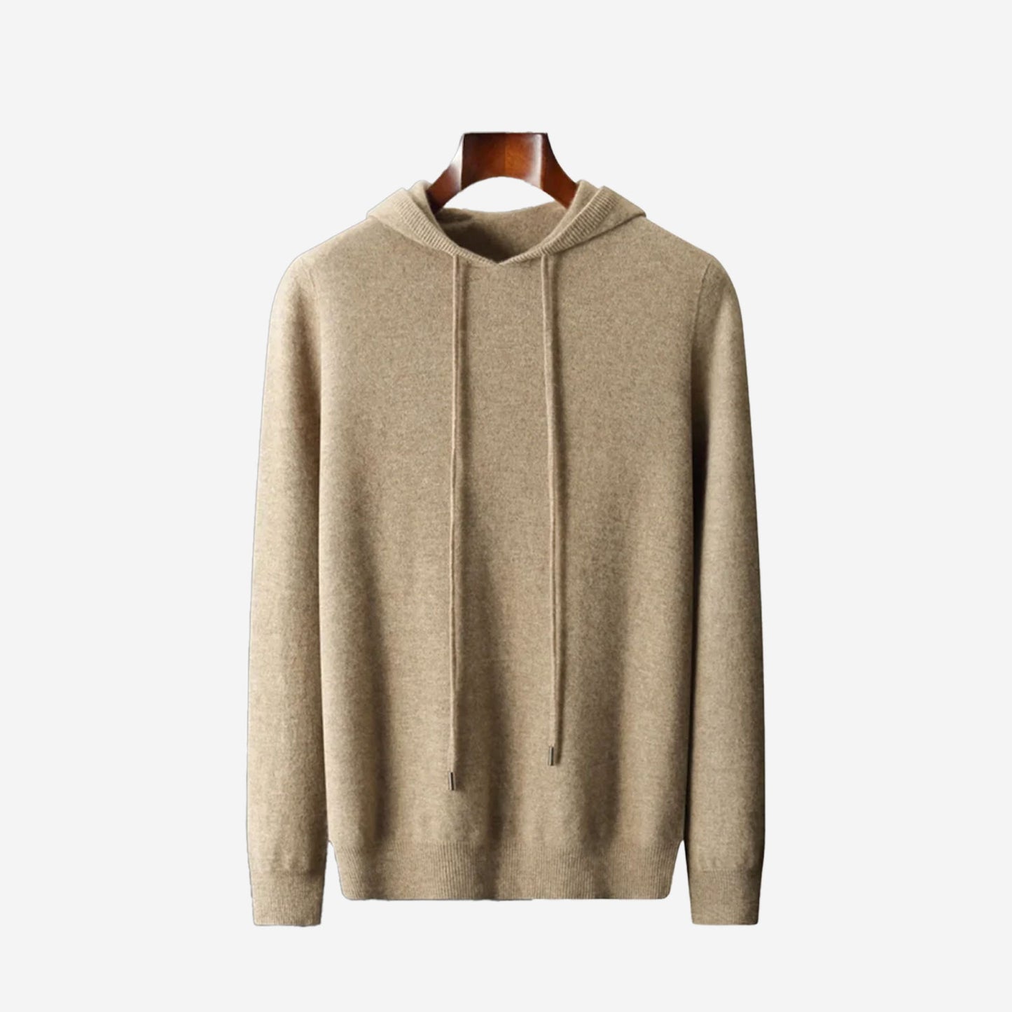 BEIGE MERINOULL HOODIE