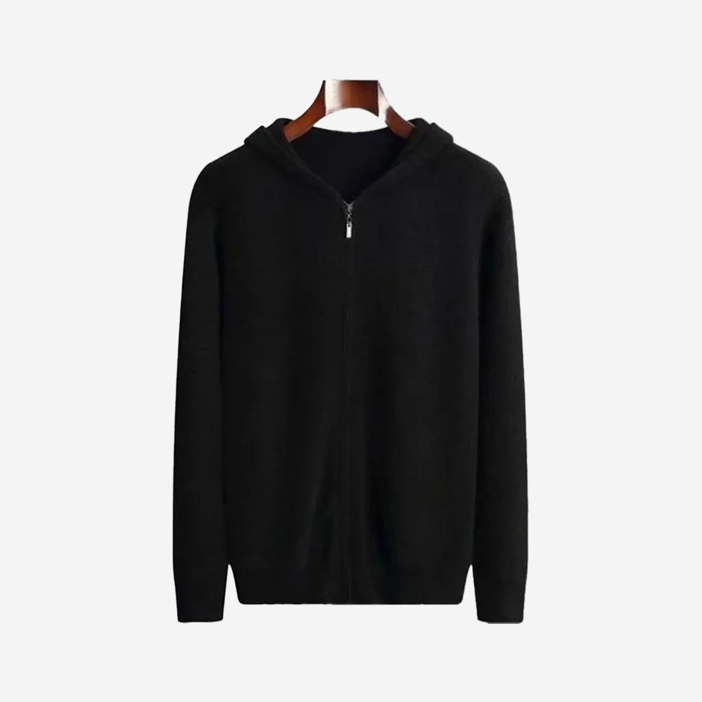 SVART MERINOULL ZIP HOODIE